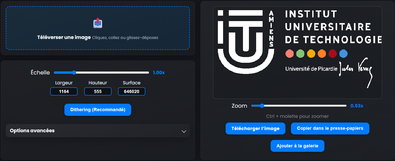 Résultat après conversion